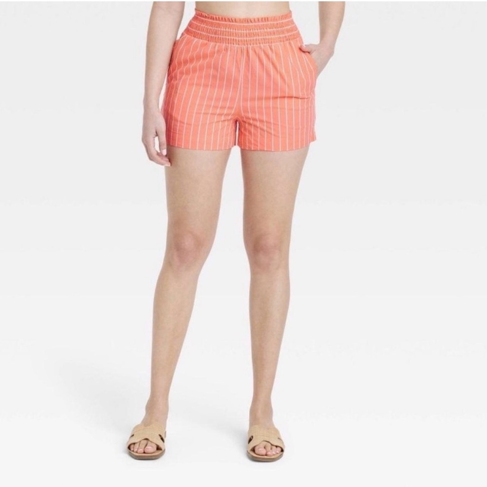 🌟3/$20 Eligible! A New Day Women's Coral and White Striped Shorts